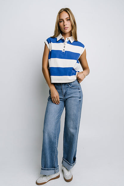 Blake Striped Top in Blue